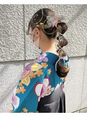 水引きヘアアレンジ