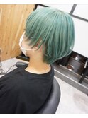 ショートボブ/ミントグリーン