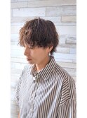 メンズでもレディースでもOK！　マッシュウルフ　波巻きパーマ