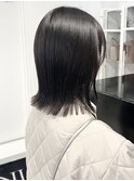 切りっぱなしボブ結べるボブダークアッシュぱっつん前髪小顔