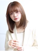 ボブミディ×ショートボブ×ストレートボブ×アッシュベージュ