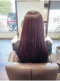 暗めピンクブラウンのローレイヤースタイル