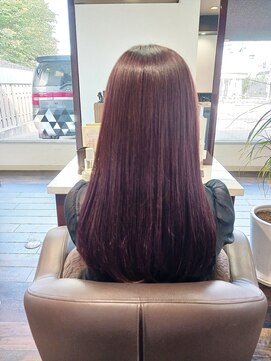 ライオンハート 長命ケ丘店(Lion Heart) 暗めピンクブラウンのローレイヤースタイル