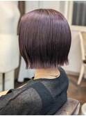 くすみラベンダー×切りっぱなしボブ＿15
