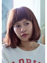 ヘアーサロン リノ(Hair Salon Lino)&nbsp;ボブ　ピンクベージュ　無造作１カール