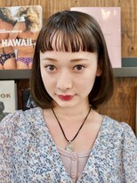 ダブ アオヤマ(DaB AOYAMA)&nbsp;【DaB】オン眉シースルーバング・カーキグレージュ