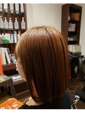 アスーリ Asuri オレンジブラウン☆大人かわいい艶髪ミディアム20代30代40代