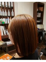 アスーリ Asuri オレンジブラウン☆大人かわいい艶髪ミディアム20代30代40代