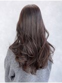 ロングレイヤーカット_グレージュカラーba440081