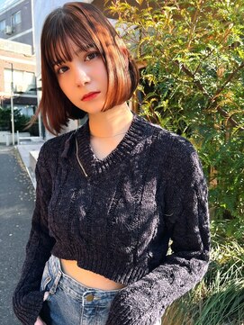 エイミー(Aimee) Aimee 町田　小顔ボブ×ピーチブラウン