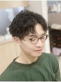 メンズ爽やかマッシュツイストスパイラルパーマ