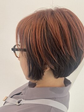 カイム ヘアー(Keim hair) アンブレラカラー×オレンジ/デザインカラー/丸みショート/小顔
