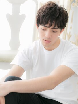 モッズ ヘア 福岡姪浜店(mod's hair) mod's姪浜/黒髪アッシュブラックくせ毛風束感メンズパーマh