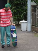 ストリート系×グリーンヘア