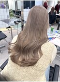 韓国ヘア顔周りレイヤーミルクティーベージュグレージュ暗め原宿