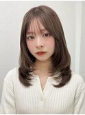 簡単スタイリング/伸ばしかけヘア/小顔ヘア/ブリーチなしカラー