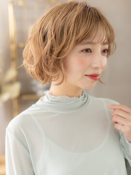 カバーヘア イヴ 戸頭店(COVER HAIR EVE) 韓国風金髪ふわふわフェザーショートボブTc3戸頭20代30代40代