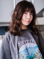 ヘアークラフト(Hair Craft)&nbsp;ゆるふわウェーブパーマ×ミディアムレイヤー【岡山】ブラウン