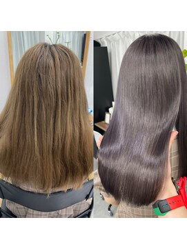 ラグレス 大阪梅田店(LAGRECE) ケアカラー×最高峰髪質改善/大人かわいい/カーキグレージュ