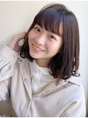 伸ばしかけボブ_テラコッタくすみブルーミニウルフ_8813