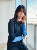 ウルフ小松菜奈ロングレイヤーイルミナカラーストレート髪質改善