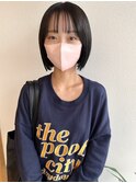 ストレート×切りっぱなしボブ