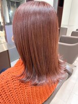 シェリー 仙台(Cherie)&nbsp;コーラルピンクブラウン外ハネミディアムヘア◎20代30代40代