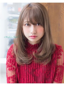 アフロート ギンザ(AFLOAT GINZA) AFLOAT明日香の ワンカール セミロング ベージュカラー