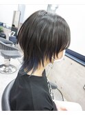 ウルフ/インナーカラー/ブルー