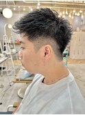 刈り上げ短髪アップバングショート束感ビジネスメンズヘア