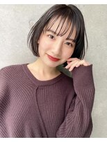 エニ 自由が丘(ENi)&nbsp;黒髪/グレーベージュ/レイヤーロング/前髪パーマ[自由が丘駅]