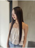 ロングレイヤーカット♪ベージュカラー♪