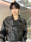 men'sカットスペインカールブルーブラック黒染めブリーチ/千葉