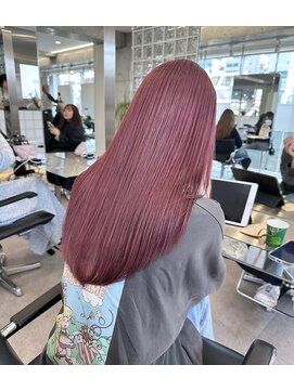 サンク 原宿 表参道(cinq) 原宿ブリーチカラー顔周りレイヤーカットミルクティーベージュ