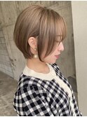 丸みショート★ベージュカラー