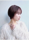 大人フレンチショート丸みレイヤーショート前髪ありK20260216
