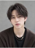 韓国風毛流れメンズセンターパートニュアンスカルマヘア