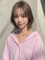 カバーヘア ブリス 志木南口駅前店(COVER HAIR bliss)&nbsp;くびれボブシースルー明るめミルクティーベージュ透明感p志木