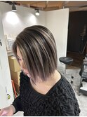 #黒髪#ボブルフ#ネビージュ#小顔#ワンレン