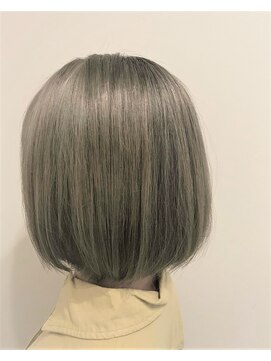 ウーヴリール 総社店(ouvrir) 丸みボブ×ミルクティーグレージュ