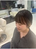 フェイスフレーミング×シアベージュ×ショートボブ