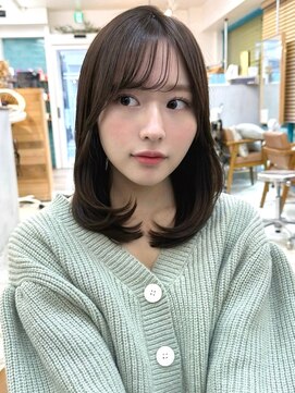 ミラリー トウキョウ(Mirareee Tokyo) 20代30代40代◎前髪パーマ韓国風巻きくすみベージュお団子ヘア