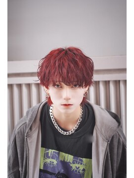 ポプルス(popls) マッシュウルフ/メンズウルフ/シャドウパーマ/赤髪ウルフ