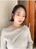 イメチェン前髪あり外ハネボブ×グレーアッシュ