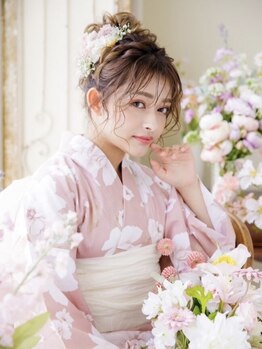 ヘアメイクサロン シャルメ(Hair Make Salon CHARMER)の写真/朝7時~OK!結婚式や特別な日に◎[ヘアセット+着付け¥12000]花火大会やお祭りに[ヘアセット+浴衣着付け¥5200]