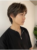 くすみベージュマロンベージュホワイトブロンド細めハイライト