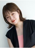 大人かわいい外はねbob*前髪ありボブヘア*前髪カット*白髪染めOK
