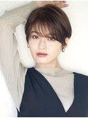 20代～50代☆フェザーショート髪質改善ブラウン前髪カット☆