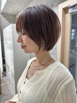 ミィ 浦和(mee) 透明感カラー ボブ 前髪 ショート カラー ブリーチ&ダブルカラー