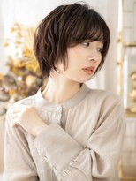 カバーヘア ブリス 北浦和(COVER HAIR bliss)&nbsp;斜めバングダークブラウンレイヤーショートc8北浦和20代30代40代